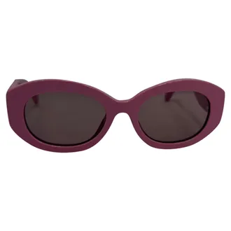Chanel Pre-owned Womens CC Oval-Framed Sunglasses in Pink Acetate - One Size