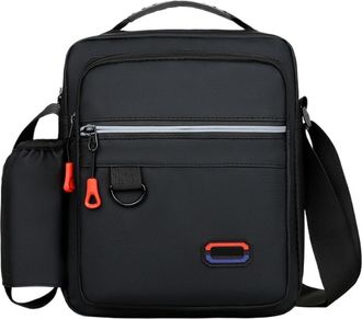 Generic Compatible For Mens Shoulder Bag Splash-proof Oxford Cloth Messenger Busines Travel Portable Leisure Single Handbag(Black)