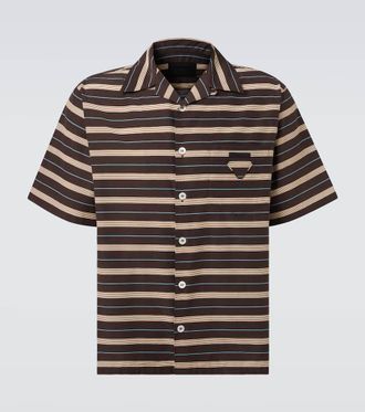 Prada Striped cotton bowling shirt