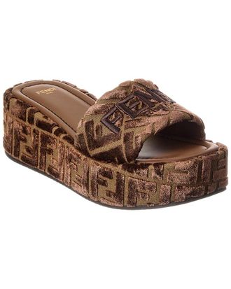 Fendi Fendi Sunshine Velvet Platform Sandal