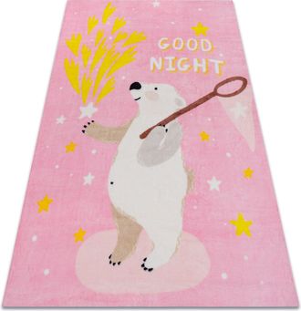 RugsX Rugsx - Alfombra Play Oso Estrellas G4016-5 Rosado Pink 120x170 Cm