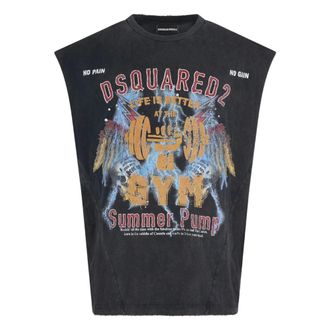 Dsquared2 Sleeveless Tops, male, Black, Size: XL 814 T-Shirt