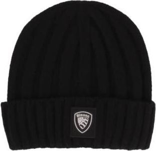 Blauer Zwarte Logo Voorkant Wollen Hoed - Heren - Hoeden - Zwart - S - Wol - Accessoires