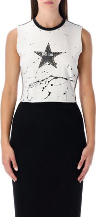 Dolce & Gabbana White Star Print Studded T-Shirt