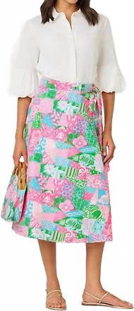 Lilly Pulitzer Womens Constance Reversible Midi Skirt In Multi Crazy Quilt