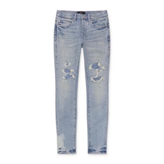Purple Light Indigo Skinny Garda Repairs Jeans