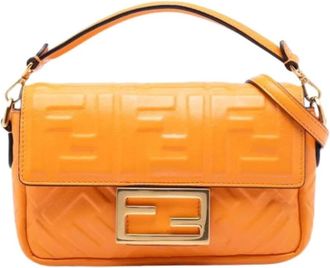 Fendi Pre-owned Handbags, female, Orange, Size: ONE SIZE Pre-owned Baguette Satchel