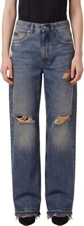 Dolce & Gabbana Blue Loose Mid Rise Jeans