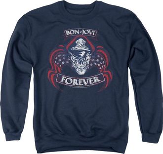 Gildan Bon Jovi Forever Skull Adult Crewneck Sweatshirt