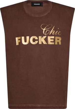Dsquared2 slogan-print cotton T-shirt - men - Cotton - S - Brown