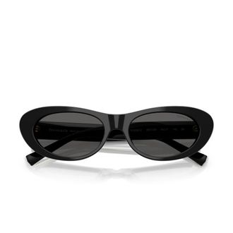 Tiffany & Co. Smalle Ovale Zonnebril - Dames - Zonnebrillen - Zwart - 55 MM - Accessoires