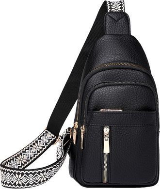 Generic 2024 New Multi-pocket Sling Bag for Women, Anti Theft Travel Bag, Womens PU Leather Sling Bag, Casual Lightweight Shoulder Bag Personal Flex Bag for W