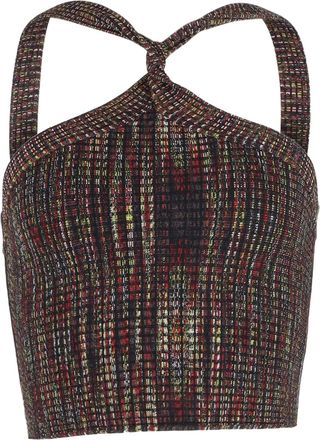 Alexander Wang T by Alexander Wang Halter Crop Top in Multicolor Rayon