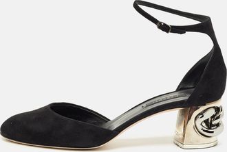 Casadei Black Suede Mary Jane Pumps