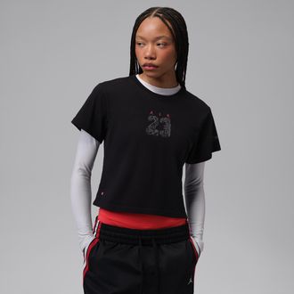 Nike Jordan Womens Jordan T-Shirt in Black | IO2322-010