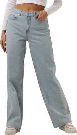 Selected Lichtblauwe Wide Leg Jeans - Dames - Regular Fit Jeans - Blauw - 4XS L32 - Denim - Jeans
