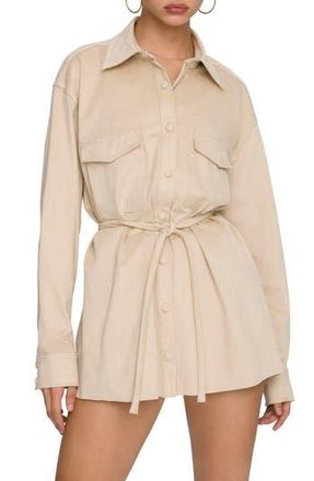 Good American Belted Shirt Jacket in Taupe001 at Nordstrom Rack, Size 0(Xs)