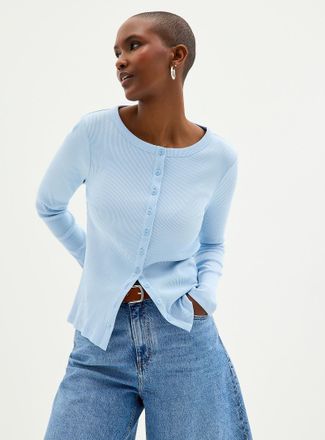 Contemporaine Womens Plain ribbed jersey cardigan