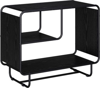 vidaXL Aparador Roble Negro 80 X 37,5 X 64,5 Cm Madera De Ingenier&iacute;a Vidaxl