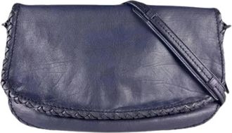 Bottega Veneta Pre-owned Leren Schoudertas - Dames - Vintage Schoudertas - Blauw - ONE Size - Leer - Vintage
