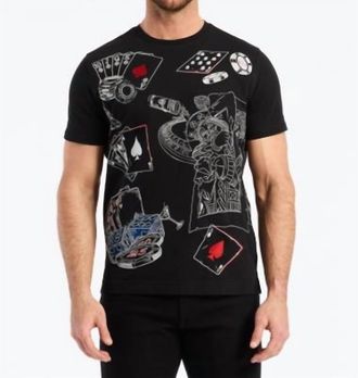 Robert Graham Lucky Roll Short Sleeve Graphic Tshirt In Black