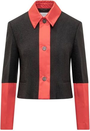 Ferragamo Colorblock Cropped Jacket, Brand Size 44 ( US Size 10 )