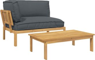 vidaXL Juego De Sof&aacute; 2 Uds. Antracita Madera De Acacia S&oacute;lida Vidaxl