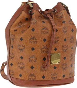 MCM Pre-owned Padlock Schoudertas - Dames - Vintage Rugzakken - Bruin - ONE Size - Leer - Vintage