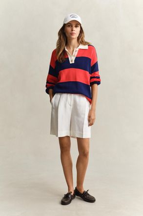 GANT Women Tailored Linen Blend Shorts (42) EGGSHELL