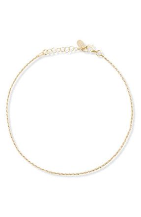 Argento Vivo Rope Chain Anklet in Gold at Nordstrom