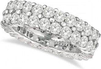 Allurez Two-Row Wide Band Diamond Eternity Ring 18k White Gold (2.50ct)