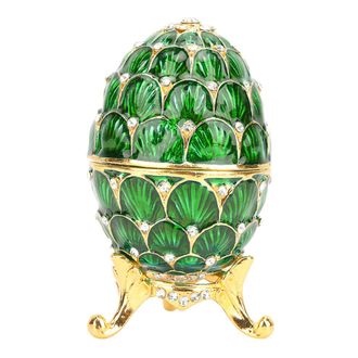 OEM Joyero Vintage Verde De Estilo Pascua, Esmaltado, De Aleaci&oacute;n De Zinc, Decorado Con Huevos De Pascua, Regalo &Uacute;nico, Decoraci&oacute;n Para El Hogar (elegante
