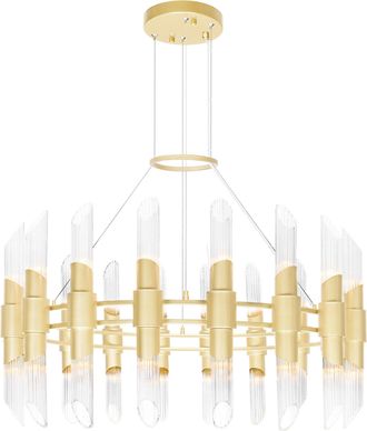 CWI Lighting Croissant 36 Light Chandelier With Satin Gold Finish