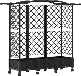 vidaXL Cama Elevada Con Trellis Y Techo Negro 163 X 40 X 129 Cm Pp Vidaxl
