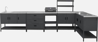 Sweeek Cucina Da Esterno Modulare Con Barbecue A Carbonella, 6 Moduli