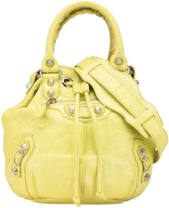 Balenciaga Pre-owned Bucket Bags, female, Yellow, Size: ONE SIZE Pre-owned Motocross Pompon Giant 12