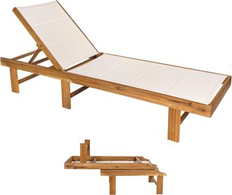 Jonathan Y Designs Lagunan Modern Minimalist Foldable Adjustable Wood Chaise Outdoor Lounge Chair