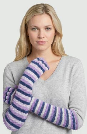 Portolano Cashmere long striped gloves in Orchid/purple at Nordstrom