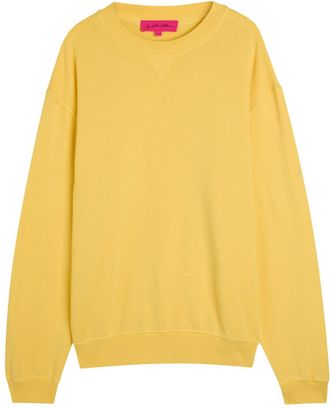 The Elder Statesman Daily Logo-embroidered Cotton and Cashmere-blend Sweatshirt - Yellow - XL