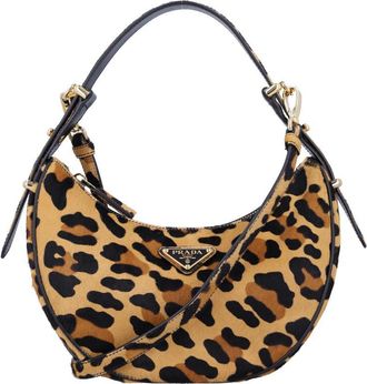 Prada Arqué Printed Leather Shoulder Bag