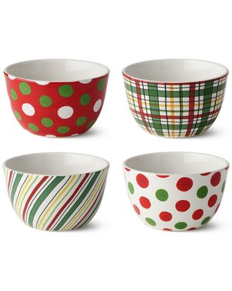 Certified International Santa Delight Set Of 4 Ice Cream Bowls