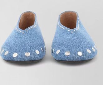 Ganni jenny studded round toe ballerina slippers