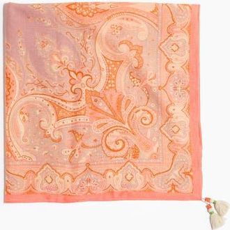 H&M Printed Cotton Scarf in Coral Pink/paisley at Nordstrom