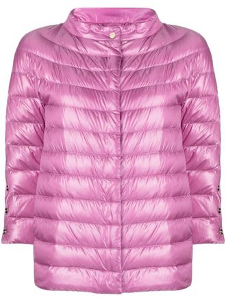 Herno three quarter-sleeve quilted jacket - women - Duck Down/Polyamide/Polyamide/Duck Feathers - 38 - Pink