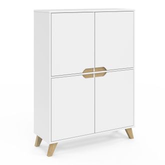 IDMarket Contenitore Scandinavo Bianco A 4 Ante Tromso