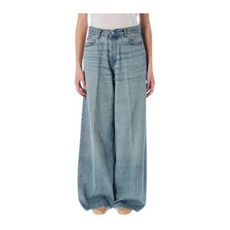 Haikure Blauwe Wide Leg Jeans Vrouwen - Dames - Loose Fit Jeans - Blauw - W26 - Katoen - Jeans