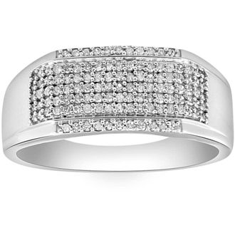 Pompeii3 1/2Ct Mens Pave Diamond Ring in White Gold