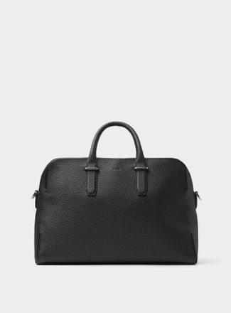 BOSS Mens Madison black leather travel bag