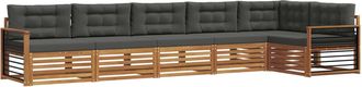 vidaXL Conjunto De Sof&aacute;s De Exterior 6 Uds. Natural Y Antracita Vidaxl