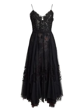 Ralph Lauren Collection lace-embellished tiered maxi dress - Black